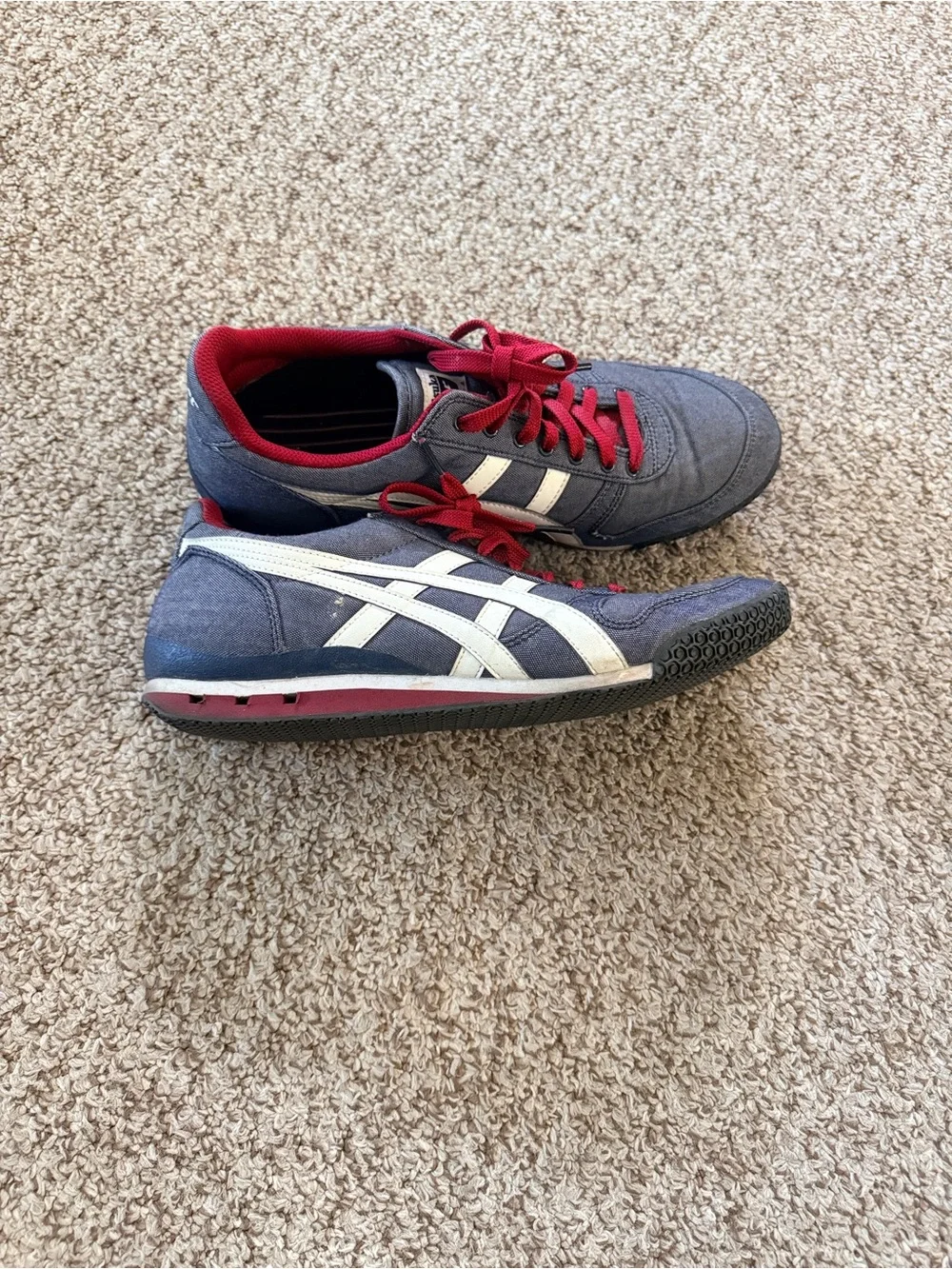 Onitsuka Tiger by Asics Gray Sneakers with Red Accents